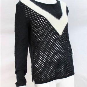 TROUVE Black White Mohair Blend Sweater